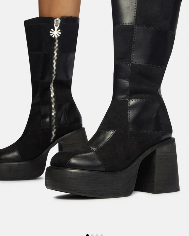 Delia’s Dolls Kill patchwork platform go go boots 🤩